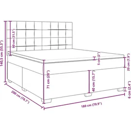 vidaXL Boxspringbett mit Matratze Creme 180x200 cm Stoff