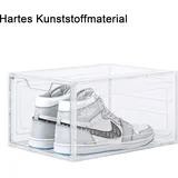 Packung von 1 Stapelbare Transparente Schuhboxen Organizer für Schuhe, hartes Kunststoff