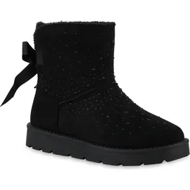 VAN HILL Damen Winter Boots Stiefeletten Bequeme Schuhe 216559 Schwarz, 39 - 39