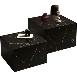 SalesFever Couchtisch 2er Set quadratisch, in Marmoroptik