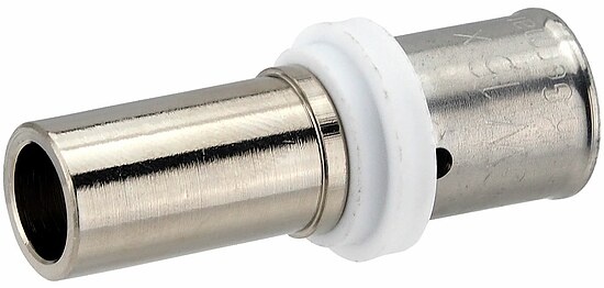 Pressfitting-Übergang 16 x 2,0 mm MV-Rohr auf 15 mm Kupferrohr - Pressanschluss vernickelt