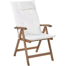 Beliani Amantea Gartenstuhl 54 x 105 x 69 cm dunkelbraun/creme 6 St.