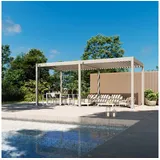 Weide Pergola Classic Pergola Aluminium freistehend 3 x 6 M Ivory Sand, BxTxH: 600x300x255 cm, (Hochwertigstes Aluminium & verzinkte Stahl-Lamellen, Komplettset) beige 600 cm x 255 cm x 300 cm