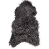 KUHFELL online & NOMAD Fellteppich echtes Island Lammfell langwollig 90-100 cm Schaffell Läufer Teppich, Atmungsaktiv, Feuchtigkeitsregulierend, Antibakteriell grau