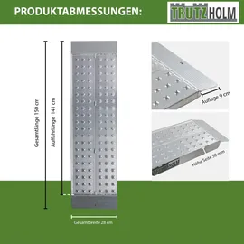 Trutzholm Auffahrrampe 150 cm 540 kg klappbar Aluminium perforiert silber 2 St.