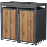 ML-Design Mülltonnenbox 2er 132 x 80 x 124 cm braun