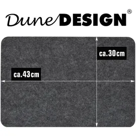 Dune Design DuneDesign 4 Extra-Dicke Filz Tischsets 43x30x0,5cm Edle Platzsets Tisch-Unterlage Grau