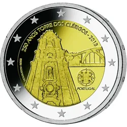 2 Euro Gedenkmünze "250 Jahre Glockenturm der Clérigos-Kirche" 2013 aus Portugal