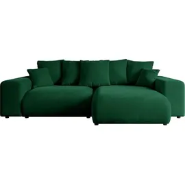 altdecor Ecksofa Cord mit Schlaffunktion 2-Sitzer Grün