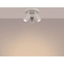 Sollux Lighting Deckenlampe 3 Flammig rund Aluminium beige