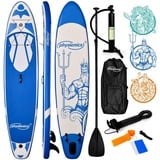 Physionics SUP-Board Stand Up Paddle Board - 305/320/366cm, mit Paddel und Pumpe, Farbwahl blau 305cm