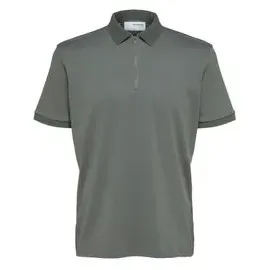 Selected SLHFAVE Zip SS Polo Agave Grün S