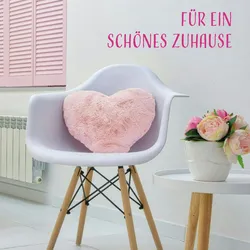 Bestlivings Herzkissen Plüsch - Rosa