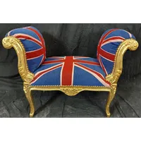 Casa Padrino Barock Schemel Union Jack / Gold -
