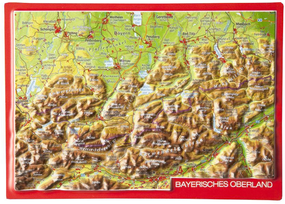 Georelief Reliefpostkarte Bayerischer Wald - 0