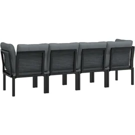 vidaXL Garten-Lounge-Set 4-tlg. schwarz/grau