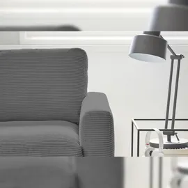 KAWOLA Ecksofa Cara Cord Recamiere links grau