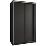 masseno Schwebetürenschrank Nisse 120 x 205 x 60 cm Schwarz