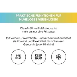 Eratec AF-60 Heißluftfritteuse XXL 5,5L 1500W schwarz