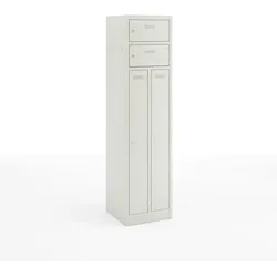 Bisley Primary Lockers, Garderobenkombination, 2 Abteile, 2 zusätzliche Einzelfächer
