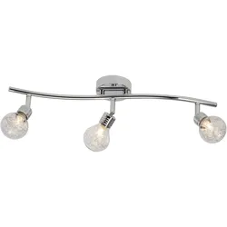 BRILLIANT Deckenstrahler "Bulb", grau (chrom), H: 18,5cm, Lampen, 3flg chrom