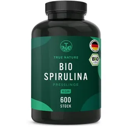 True Nature® Bio Spirulina Presslinge Vegan, Bio-Algen Tabletten aus kontrolliert biologischem Anbau 600 St