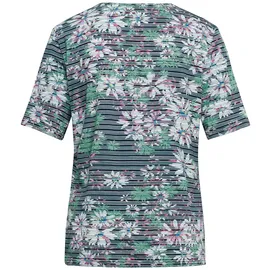 GOLDNER Streifenshirt mit Blumenmotiv Blau 52
