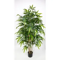 Seidenblumen Roß Thai-Bambus 150cm LA Kunstbaum, Dekobaum Kunstpflanzen künstlicher Baum Pflanzen Kunstbambus, Home Deko künstliche Pflanze, Deco Dekoration für Wohnzimmer Büro Badezimmer Schlafzimmer
