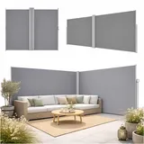 Terrassen-Eckmarkise, aufrollbar, 180 x 620 cm, grau