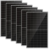 6er-Set monokristalline Solarmodule, 380 W, IP68, MC4-komp., schwarz