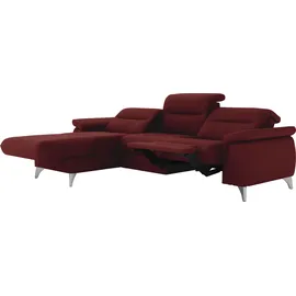 sit&more Ecksofa SIT & MORE "Astoria L-Form", rot (bordeaux), B:260cm H:91cm T:175cm, 100% Polyester, Sofas, Ecksofa, wahlweise mit motorischer Relaxfunktion