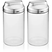 GEFU Vorratsdosen-Set KIPPO 1,0 Liter Borosilikatglas mit Kippdeckel 2