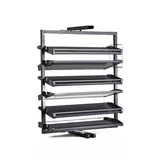 360° drehbares Schuhregal aus Metall für Schrank, Multifunktions-Schuh-Organizer für Schrank, hohes schmales Regal, vertikaler Regal-Organizer für kleinen Schlafzimmerschrank, platzsparende Aufbewahru