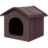 PillowPrim Hundehütte Hundehöhle Hundebett Hundehaus Katzenhöhle kleine S - 38x32 cm Dunkelbraun