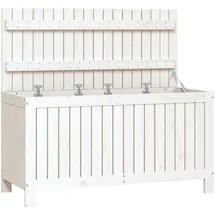 vidaXL Gartentruhe Weiß 115x49x60 cm Massivholz Kiefer