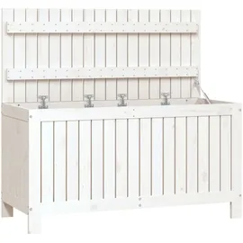 vidaXL Gartentruhe Weiß 115x49x60 cm Massivholz Kiefer