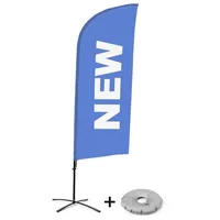 Showdown Displays Beachflag Alu Wind Komplett-Set Neu Blau Englisch