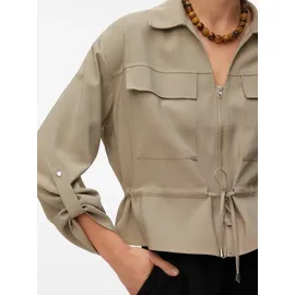 Vero Moda Langarmbluse VMKATIE LS SHIRT WVN NOOS Materialmix grau XL (42/44)