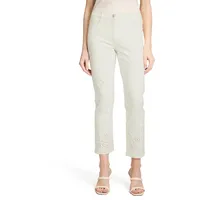 Betty Barclay Damen Casual-Hose mit Stickerei Weiß 40