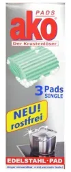 akoPADS® Edelstahl Pad 2258.03 , 1 Packung = 3 Stück