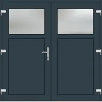 Kunststoff Nebeneingangstür nach Maß "ANTONIA-M" 70 mm symmetrisch Anthrazit RAL 7016 außen öffnend DIN links