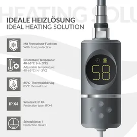luxebath ML-Design Heizstab 900 W mit Thermostat und LCD-Display