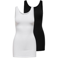 ONLY Onllive Love New Long Tt 2pack Noos (15149050) Tank Top - Schwarz,Weiß - XS