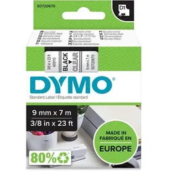DYMO D1 Beschriftungsband Authentisch 40910 2027786 Selbsthaftend Schwarz auf Transparent 9 mm x 7 m