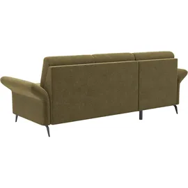 Home Affaire Ecksofa HOME AFFAIRE "Rochelle", grün (olive), B:251cm H:93cm T:164cm, 100% Polyester, Sofas, Ecksofa, wahlweise mit Bettfunktion, Bettkasten und Armteilverstellung