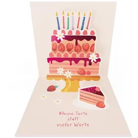 Grafik  Werkstatt Grafik-Werkstatt |Pretty Pop-Up Mini-Karte | dreidimensional | Geburtstag | Kleine Torte