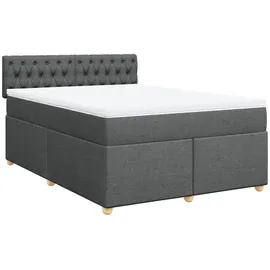 vidaXL Boxspringbett 140 x 200 cm Dunkelgrau