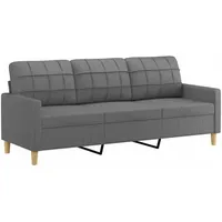 vidaXL 3-Sitzer-Sofa Dunkelgrau 180 cm Stoff