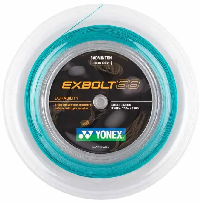 Yonex Badmintonsaite Exbolt 68 (Haltbarkeit) türkisblau 200m Rolle