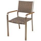 Gravidus 2er Set Stapelstuhl Gartenstuhl Stuhl Terrasse stapelbar Champagner